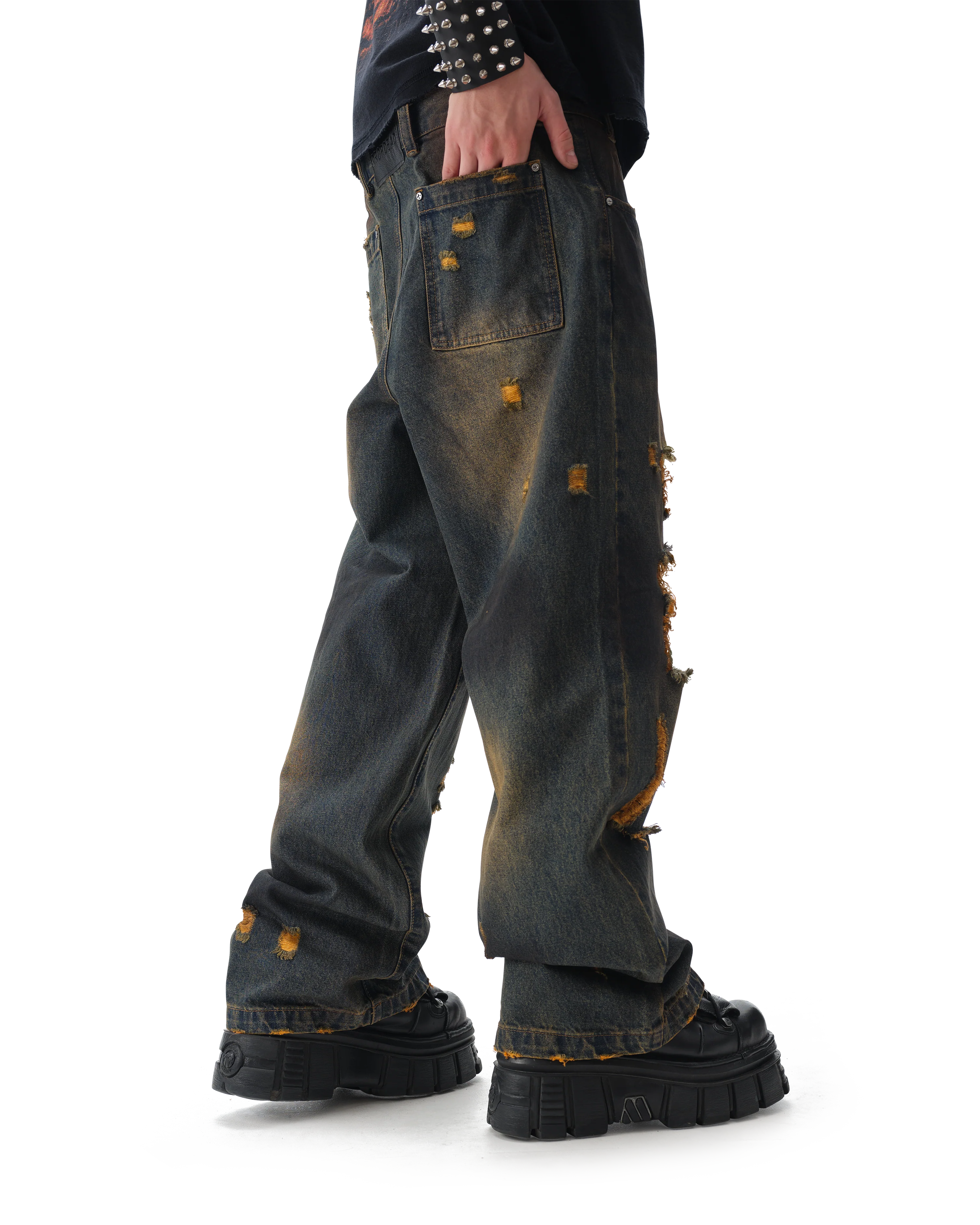 Burnout Brown Jeans - Image 8